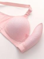 Sujetadores inalámbricos con Tirantes ajustables y ribete de encaje, Conjunto de sujetador sin aros con estampado cómodo para mujer, surtido, paquete de 5 - details 3