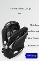 Bolso bandolera de negocios para hombre, bolso de hombro impermeable con compartimento para ordenador portátil, puerto de carga USB, tela Oxford de alta calidad, logotipo impreso de viaje - details 2