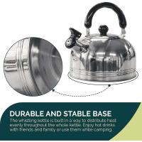 Tetera de Acero Inoxidable Portátil de 2L Manija Plegable Segura Ideal para Viajes y Acampar - details 3