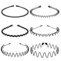 Diadema de Metal para hombre y mujer, bandas para el cabello a la moda para deportes al aire libre, antideslizante, suave, elástico, peine para dientes, accesorios para el cabello Unisex, 6 uds. - details 0