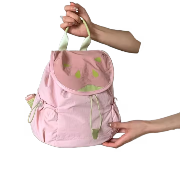 Mochila con cordón para exteriores de Color dopamina, mochila impermeable de nailon con frutas para ir al trabajo, bolsa para libros, bolso de hombro para viajes, senderismo, universidad - 1