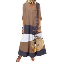 Vestido de verano para mujer, falda larga con botones, informal, para playa - details 6