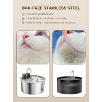 Fuente de Agua para Gatos Inalámbrica 108oz/3.2L Operada por Batería de Acero Inoxidable - details 4