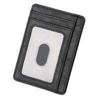 Cartera de cuero delgada con bloqueo RFID, tarjetero para tarjetas de identificación de crédito, monedero, funda para dinero para hombres y mujeres, bolso de moda 2020, 11,5x8x0,5 cm - details 5