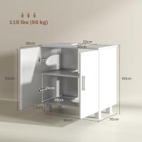 Debajo l Lavabo bajo Lavabo Lavabo Pie 2 Puertas 2 Estantes y Sistema Antivuelco Cuarto 60x35x60 cm Blanco - details 5
