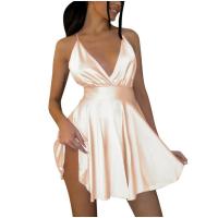 Vestido Corto de Satén con Lazos Sexy con Espalda Descubierta y Cruzado, para Fiesta y Club, 2025 - details 1