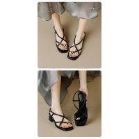 Sandalias mujer verano exterior desgaste verano tacón grueso estilo de hadas punta zapatos correas tacones altos mujer - details 9