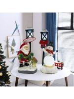 Adorno de Papá Noel, muñeco de nieve luminoso, artesanía de resina, ambiente navideño de escritorio, nuevo - details 15