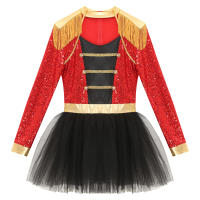 Vestido con tutú para mujer, uniforme con borlas, disfraz de baile, Halloween, Navidad, carnaval, fiesta temática, maestro de circo - details 9