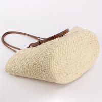 Bolso grande de playa para mujer - Bolso de paja de tallo de maíz tejido a mano beige natural, bolso de hombro abierto para mujer, bolso espacioso y elegante costero para vacaciones, compras, uso diario - Bolso de verano, bolso de playa, simplicidad elega - details 0