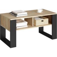 Mesa Centro Baja Mesa Auxiliar de 2 Niveles Mesita Lateral para Sofá Mesa de Café con Comodidades - details 9