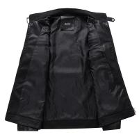 Chaqueta de Cuero de Motocicleta para Hombres Ajuste Delgado PU de Alta Calidad Moda Otoñal Casual - details 3