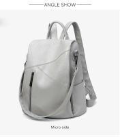 Mochila De piel auténtica para mujer, bolso de hombro de piel de vaca con retales, antirrobo, para viaje, universidad, 2023 - details 1
