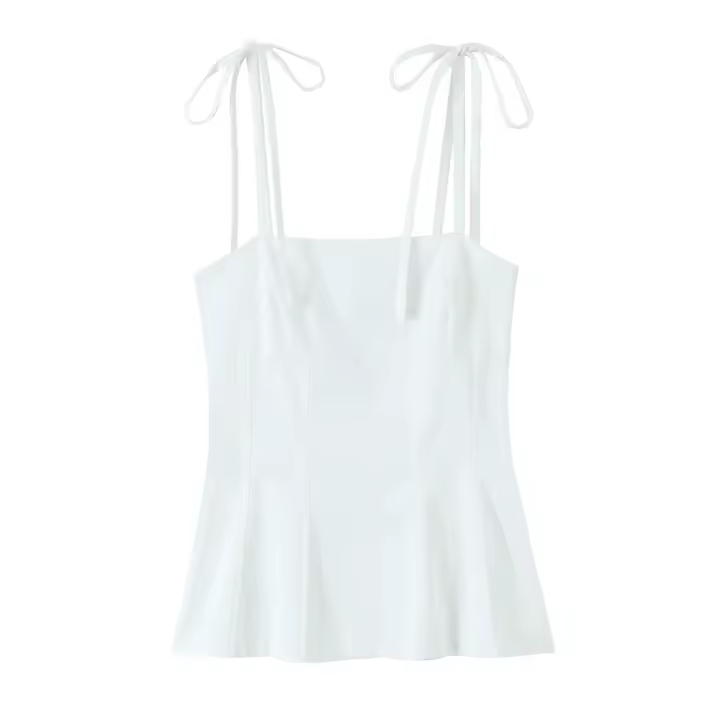 PB & ZA 2025 temperamento simple estilo casual a cuadros cuello cuadrado suspender top novedad de verano ropa de mujer - 1