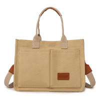 Bolso de mano elegante de color sólido para mujer, bolso de hombro de lona con múltiples bolsillos de gran capacidad, bolso de mano informal liviano, regalo para mamá, bolsos para mujer, monederos - details 3