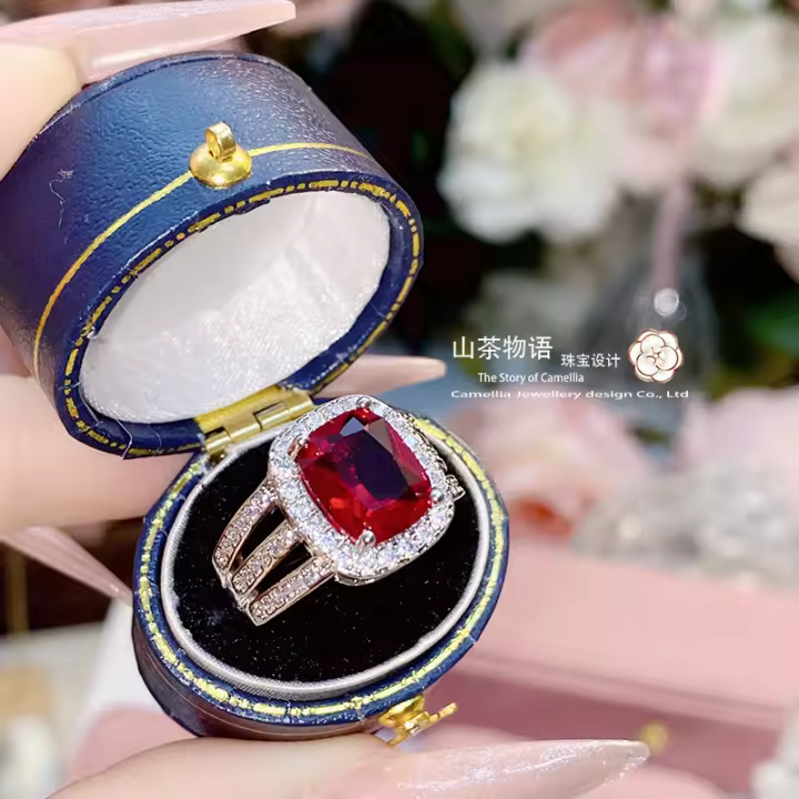 Nuevo anillo de diamantes pesados ​​europeo y americano chapado en platino de 18k de doble capa superllamativas 5A anillo de circón para mujer - 1