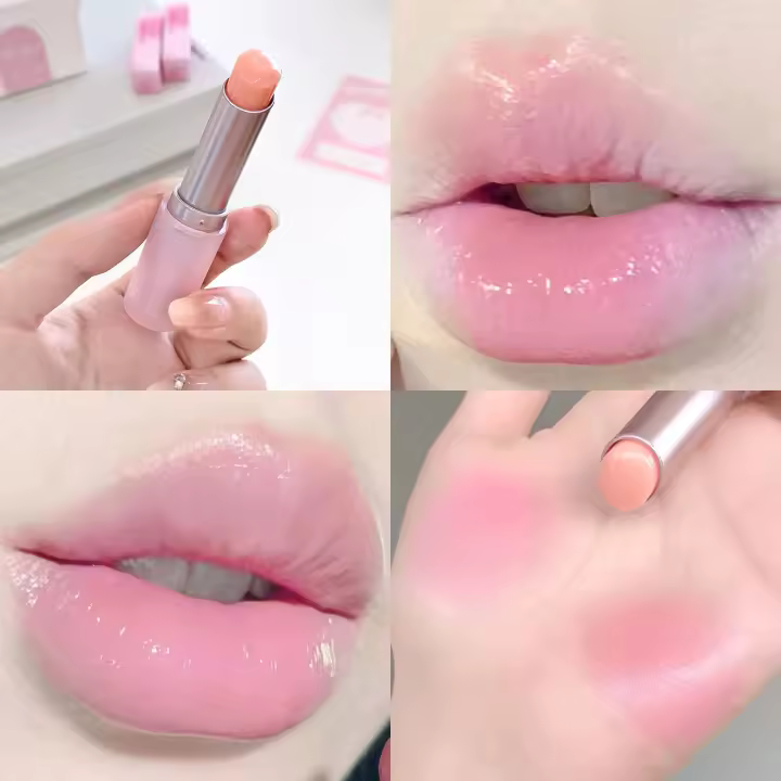 Labial de Fruta Hidratante, Color Cambiante, Luzco de Gelatina Rosa Herramienta de Cuidado de la Piel Facial - 1
