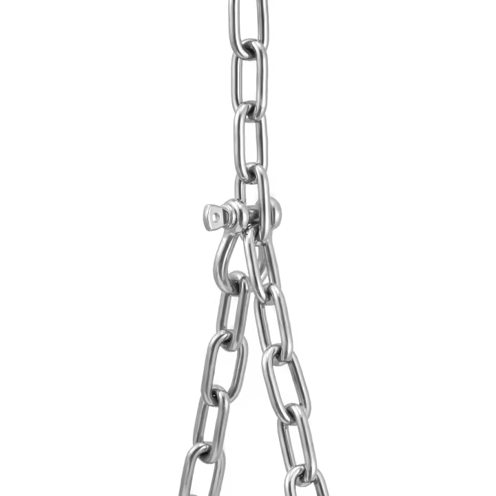 SucceBuy Cadena de ancla para barco de 1/4" x 4', 1700 lbs WLL/4800 lbs BS, acero inoxidable 316 de grado marino con grilletes de anillo de bloqueo doble para cubierta, pesca y barcos - 1