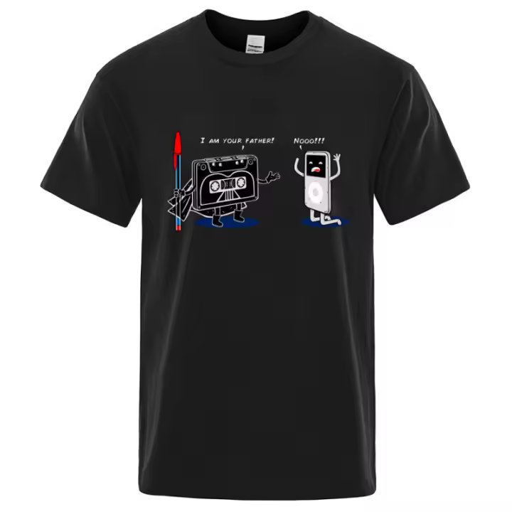 Camiseta de Música Divertida para Hombres Cuello Redondo Algodón Suelto Ropa de Hip Hop de Verano - 1