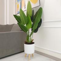 Maceta con soporte de madera para plantas, estante de exhibición para interiores, escritorio, decoración de sala de estar, maceta de flores de pie - details 5