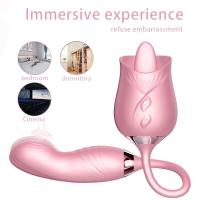 Vibrador Llicking Estimulador de Clítoro y Dildo de Penetración 2 en 1 Juguete para Mujeres Adultas - details 3