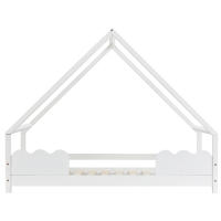 Cama de Niños de Madera Sólida Blanca 90x200cm Protección de Caídas Cama de Juego para Jóvenes - details 6