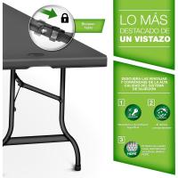 Mesa de Camping Plegable Multifuncional 180 x 75 cm Portátil para Jardín, Balcón, Picnic - details 2