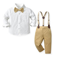 Nuevo traje para niños, camisa de algodón de manga larga con cuello vuelto, mono, conjunto de dos piezas, estilo coreano - details 9