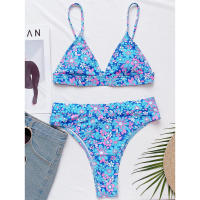 Freckange-Bikini con estampado Floral para mujer, traje de baño con cordón, conjunto de Bikini, traje de baño para mujer, Bikinis de cintura alta para playa 2021 - details 3