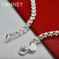 Pulsera de cadena de plata de 8 pulgadas de largo y 4 mm de ancho para hombres y mujeres - details 4