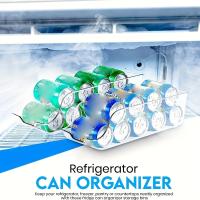 1 contenedor organizador de refrigerador de plástico transparente: maximice el espacio de su refrigerador con esta solución de almacenamiento duradera y lavable a mano para alimentos enlatados, bebidas y más. - details 5