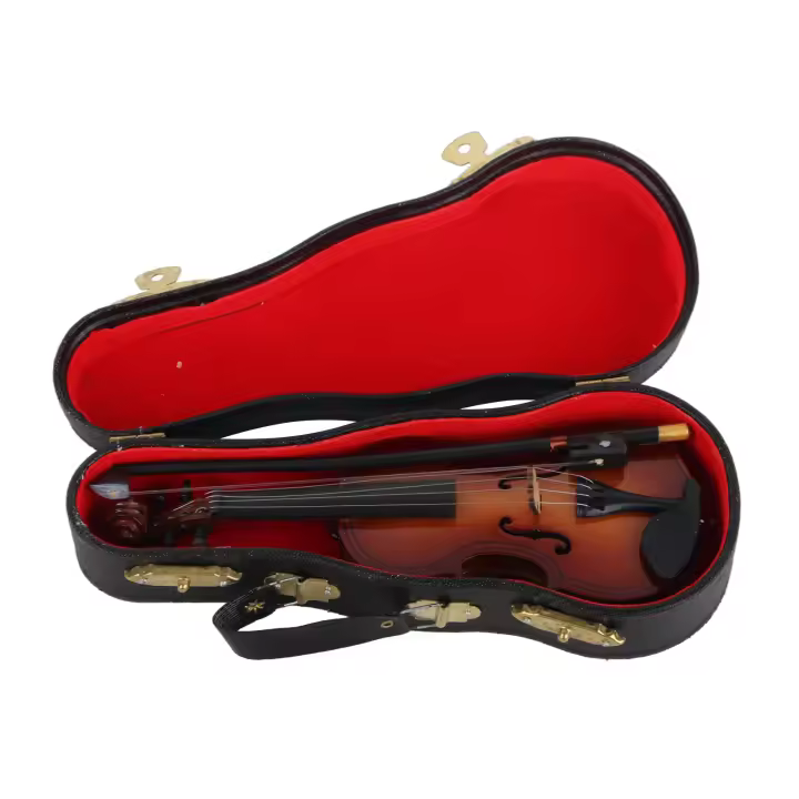 Mini modelo de Violín de madera, exhibición de adorno Musical artesanal, decoración de oficina en casa, regalo de cumpleaños - 1