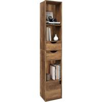 Estantería para Libros de Pie, Librería Vertical con 3 Compartimentos Abiertos, 2 Cajones y 1 Armario, Libreria Blanca de Almacenaje para Oficina, Salón, Dormitorio, Cocina, 30x24x158cm - details 9