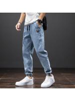 Pantalones Cargo Harem Para Hombre Negro Azul Estilo Callejero Primavera Verano Denim Midweight Cierre Con Cordón Talla Grande Hasta 8XL - details 2