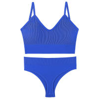 Sujetador deportivo de color sólido para mujer, ropa interior de gimnasio, yoga, entrenamiento atlético, suave, acolchado, 2 piezas - details 22