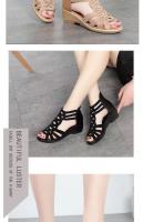 Sandalias Romanas de Cuero Suave Zapatos de Tacón para Mujer Verano 2025 Diseño Casual de Moda - details 5