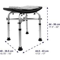 Taburete de Baño Ducha (150 kg) Reforzado con Doble Barra, Cojín, Silla Ajustable, Banqueta Antideslizante, Sin Herramientas - details 11