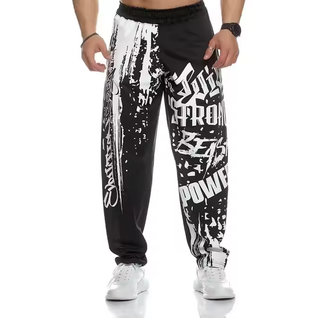 Pantalones de chándal holgados de secado rápido para hombre, ropa deportiva informal para entrenamiento, gimnasio, otoño - 1