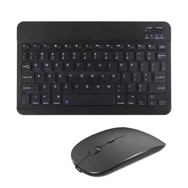 Teclado inalámbrico Bluetooth español y francés Azerty, ruso y coreano para iPad, Mac, PC, tableta, teléfono móvil, portátil y ratón Mini con N - 1