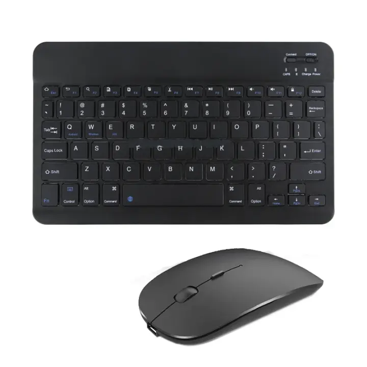 Teclado inalámbrico Bluetooth español y francés Azerty, ruso y coreano para iPad, Mac, PC, tableta, teléfono móvil, portátil y ratón Mini con N - 1