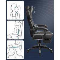 Silla de Oficina con reposapiés telescópico - Reposacabezas Ajustable - Soporte Lumbar - Carga máxima 150 kg - Negro - details 16