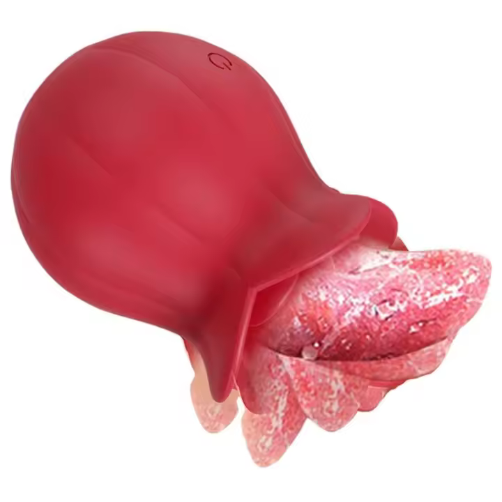 Consolador para lamer rosas, juguete sexual vibrador para mujeres, estimulador del clítoris y pezón, huevo vibrador, lengua, lamer, succionador de clítoris, juguetes para adultos 18 - 1