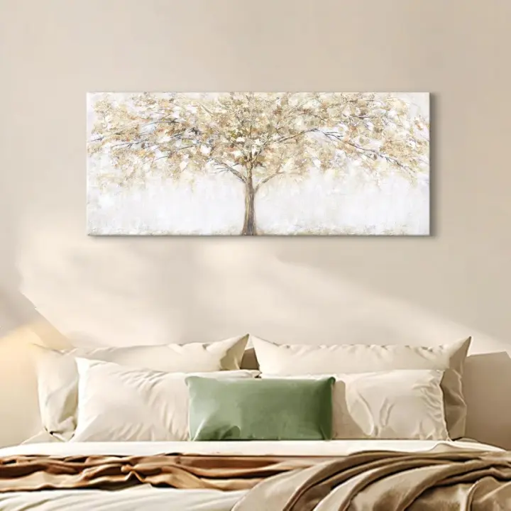 Arte Abstracto Brillante en Madera Marco Grandes Cuadros para Decoración de Salón Moderno - 1