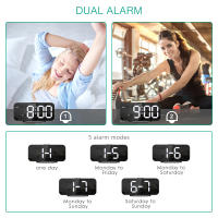 ORIA-reloj despertador Digital LED de 6,7 pulgadas, dispositivo electrónico para mesita de noche y escritorio, 12/24H - details 4