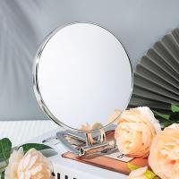 Espejo de maquillaje con soporte, espejo de tocador redondo de doble cara de 270 grados, espejo de mano giratorio para viaje - details 0