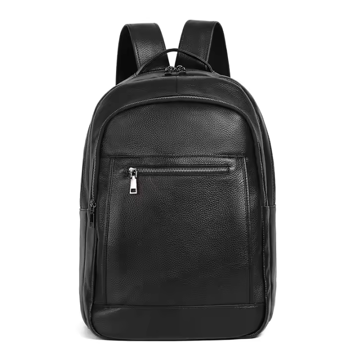Mochila De piel auténtica 100% para hombre, morral para ordenador portátil de 14 pulgadas, de viaje, a la moda - 1