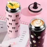 Taza térmica de paja de acero inoxidable, botella de agua aislada portátil a prueba de fugas, taza de café de gran capacidad para estudiantes - details 15