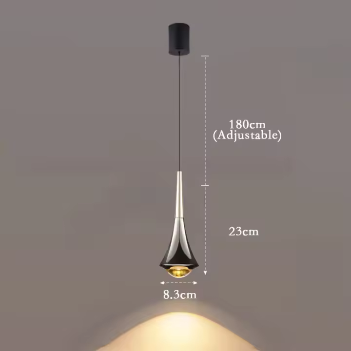 Lámpara colgante LED en forma de lágrima, pequeña lámpara de isla de cocina, lámpara de noche elevable, lámpara colgante moderna ajustable para cocina, dormitorio, área de comedor - 1