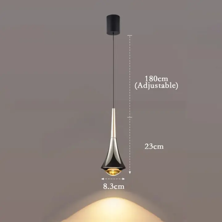 Lámpara colgante LED en forma de lágrima, pequeña lámpara de isla de cocina, lámpara de noche elevable, lámpara colgante moderna ajustable para cocina, dormitorio, área de comedor - 1