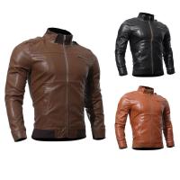 Chaqueta de Cuero para Motocicleta para Hombres 2025 Ajuste Delgado, Ropa Exterior Ligera - details 0